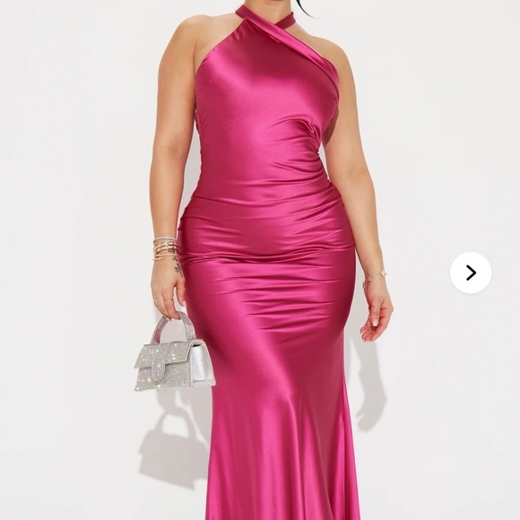 Satin Gown - Magenta - Picture 1 of 3